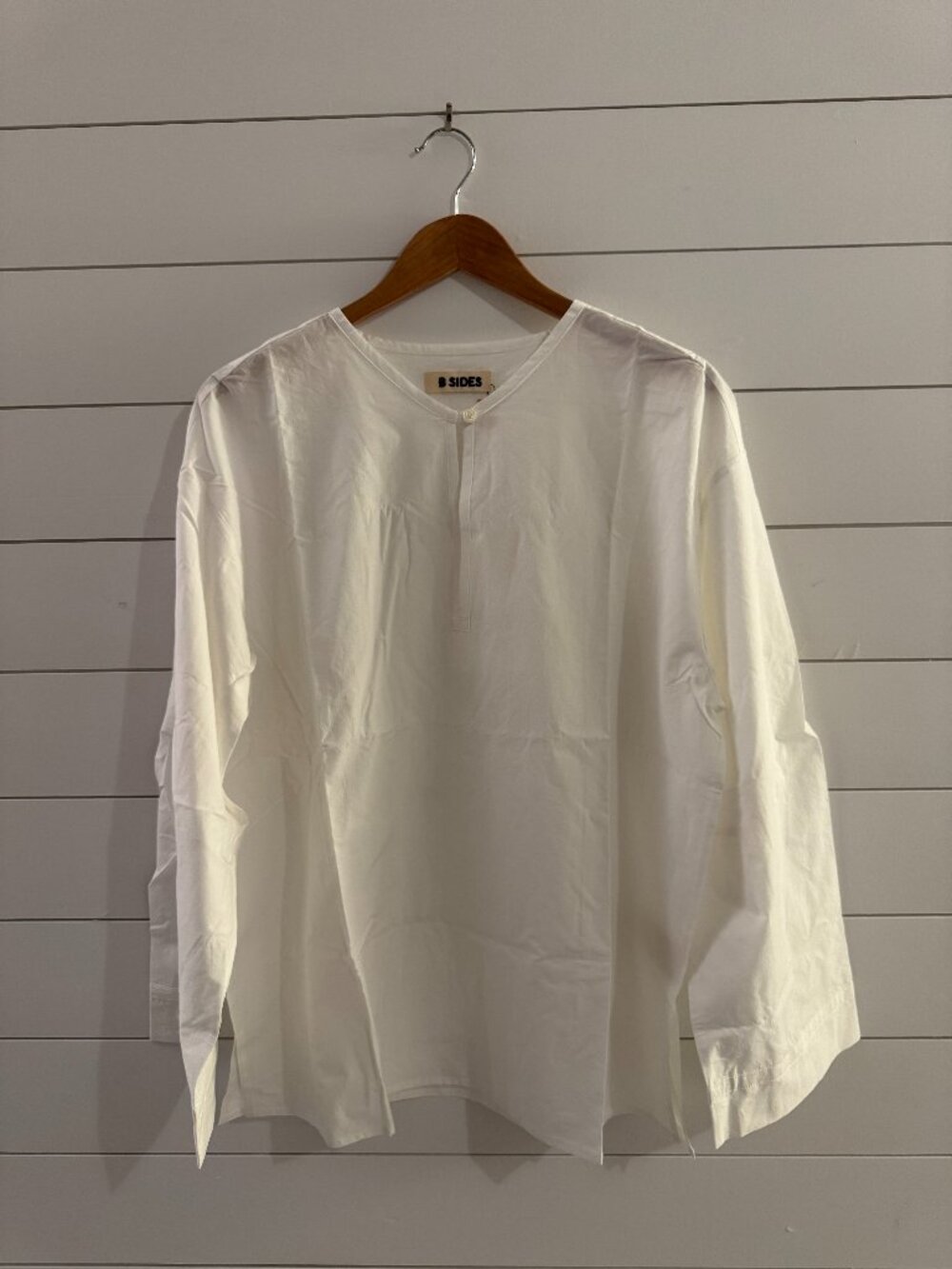 NWT B Sides Poplin Shrirt, White, M